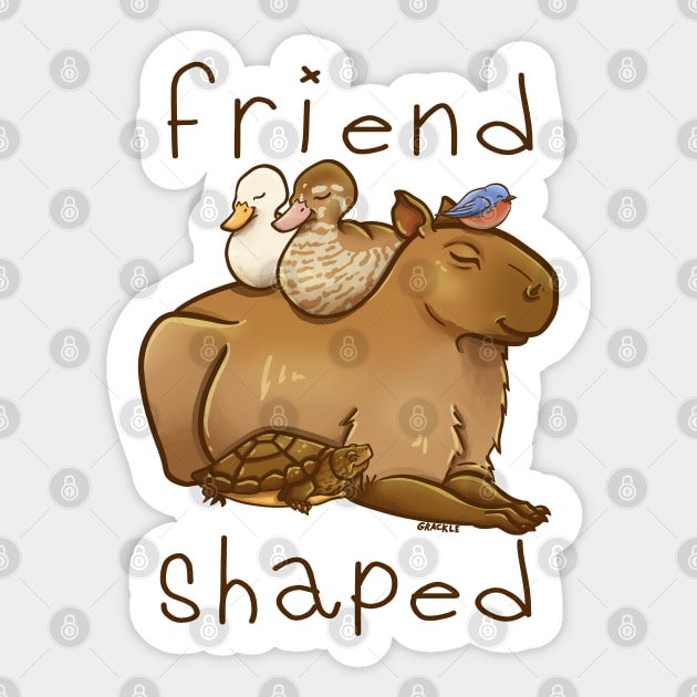 Friend Shaped Sticker by Jan Grackle